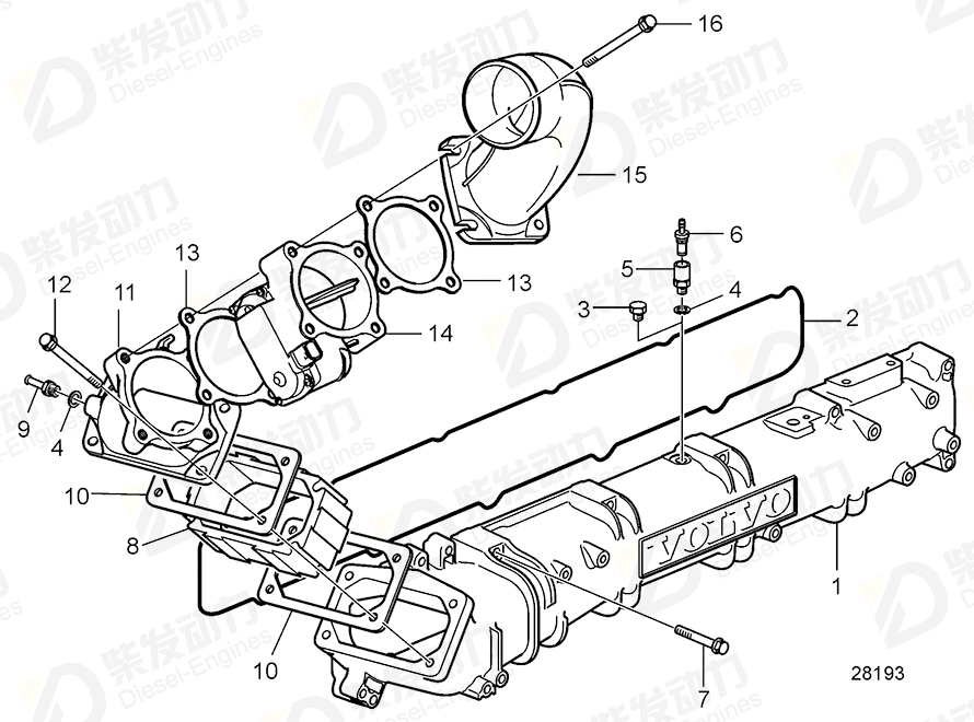 VOLVO Throttle 22123557 Drawing